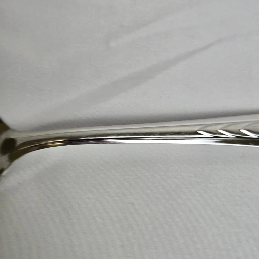 Ekco Stainless Solid Serving Spoon EKS7 Chevron Pattern Vintage USA 8